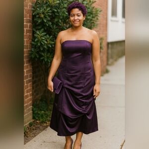 Elegant Purple Strapless Dress
